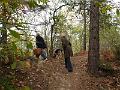 Vanilla, Christy, and Lily search the woods for ancient stone carvings